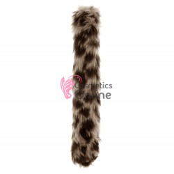 Inel panglica, bratara din imitatie de blana pentru par ID024 Maro cu Negru Mixt